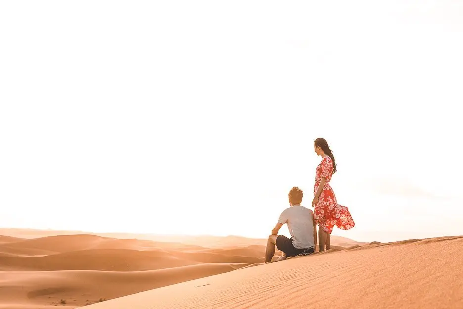Camping under the stars in the Sahara desert near Merzouga