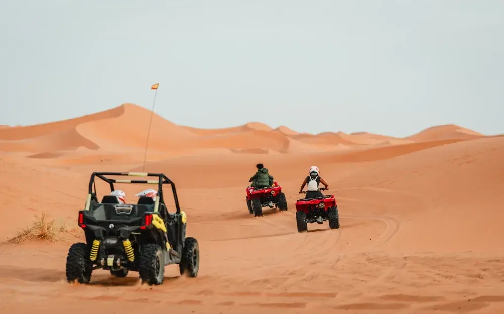 Quad and buggy ride on the Merzouga sand dunes in the Sahara
